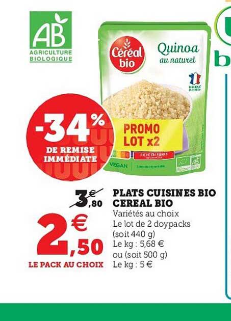 Plats Cuisinés Bio Céréal Bio