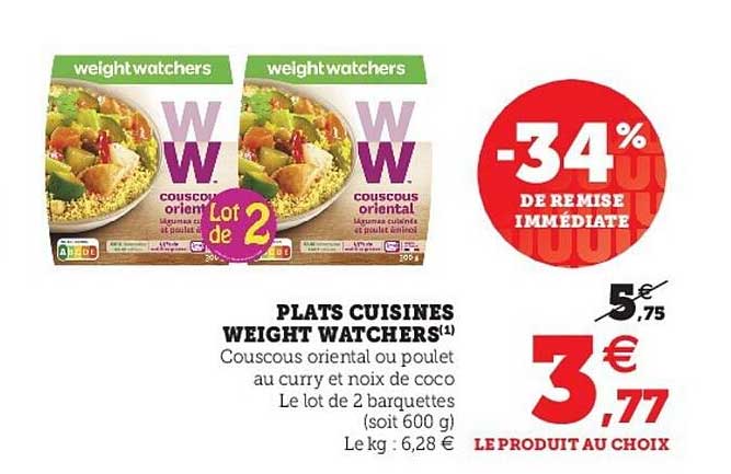 plats cuisinés weight watchers