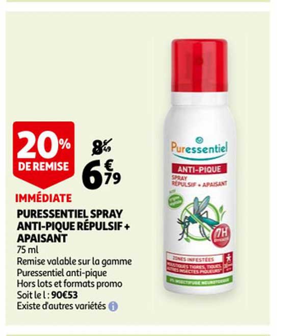 Puressentiel Spray Anti-pique Répulsif+ Apaisant