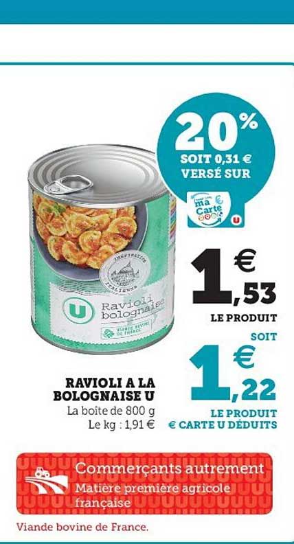 Ravioli à La Bolognaise U