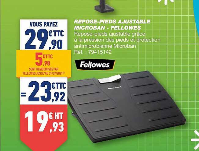 repose-pieds ajustable microban - fellowes