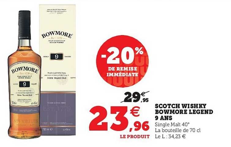 scotch whisky bowmore legend 9 ans