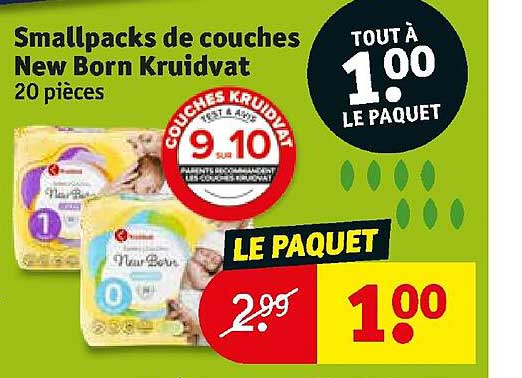 smarllpacks de couches new born kruidvat