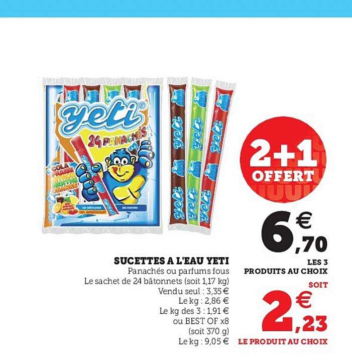 sucettes à l'eau yeti