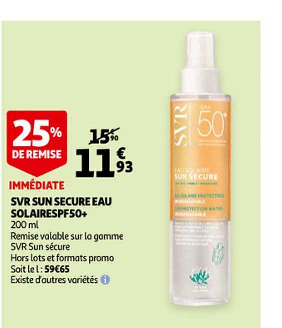 svr sun secure eau solaire spf 50+