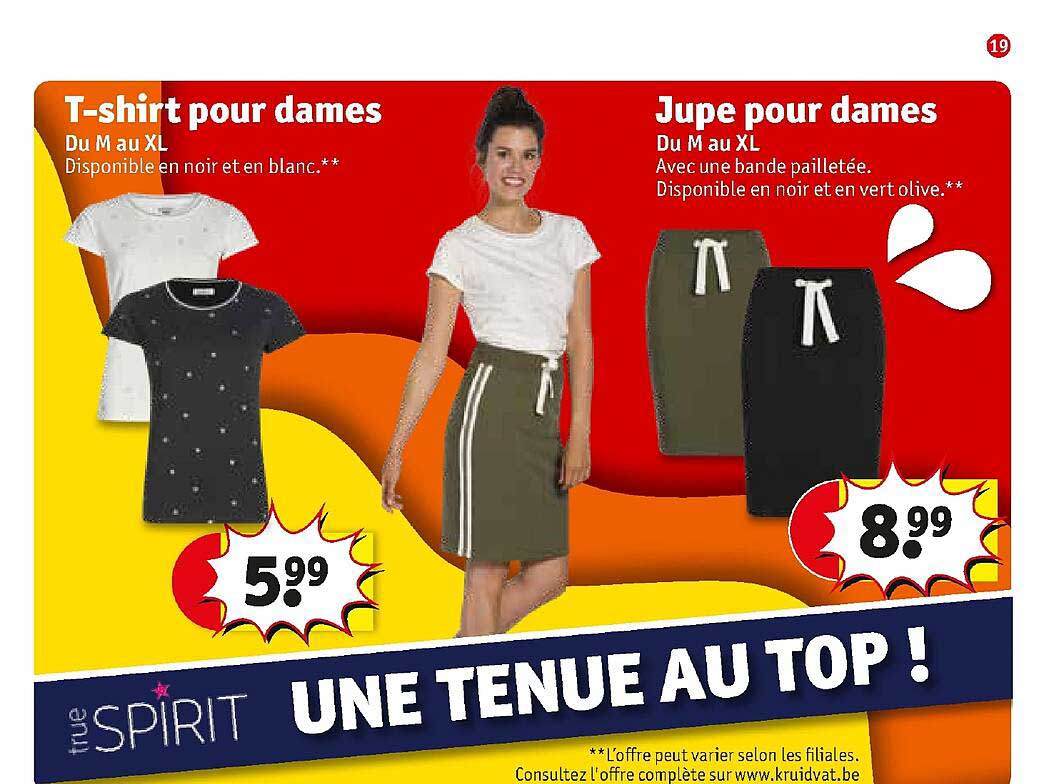 t-shirt pour dames, jupe pour dames
