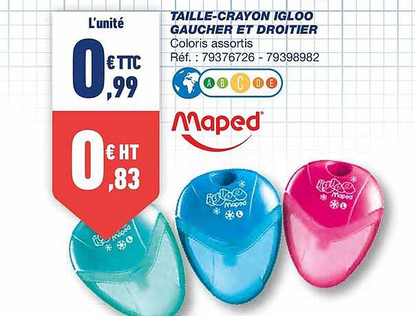 taille-crayon igloo gaucher et droitier maped