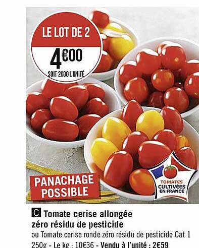 tomate cerise allongée zéro résidu de pesticide