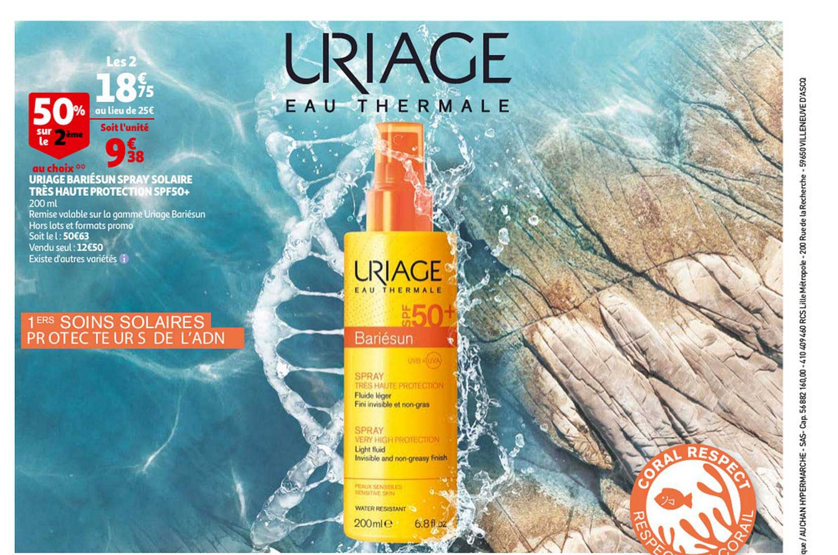 uriage bariésun spray solaire très haute protection spf50+