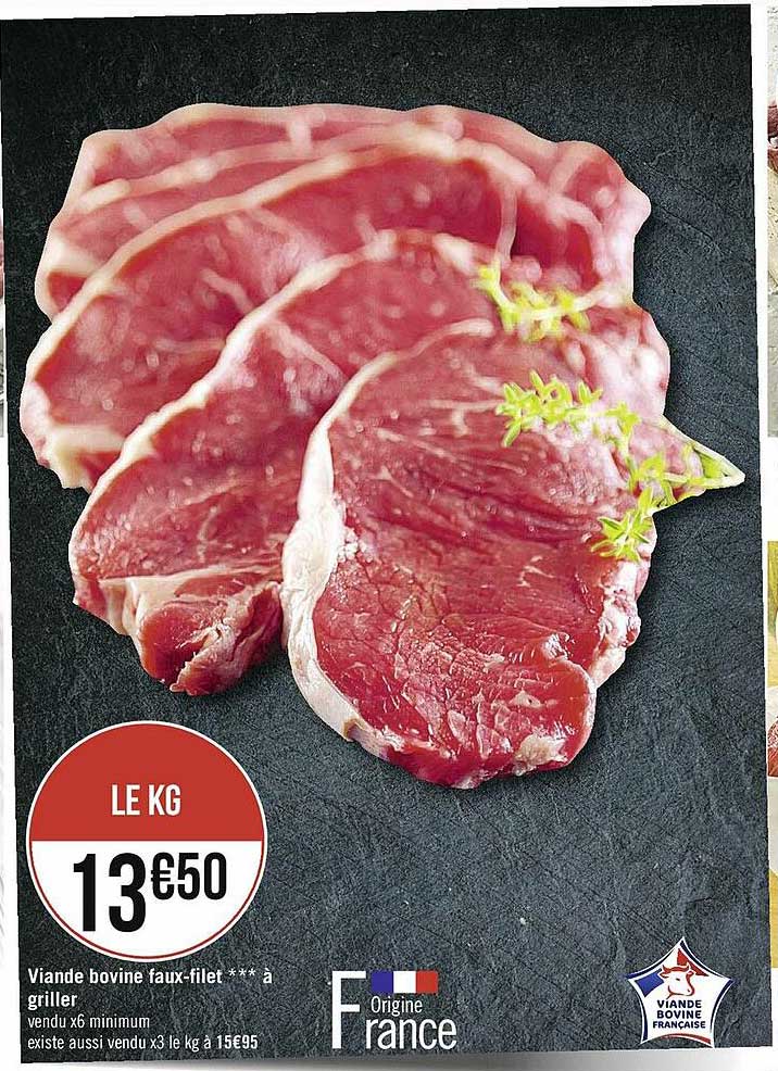 Viande Bovine : Faux-filet à Griller