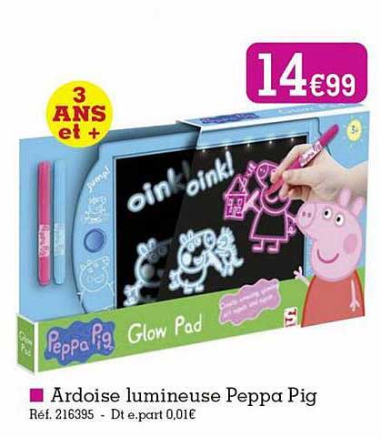 ardoise lumineuse peppa pig