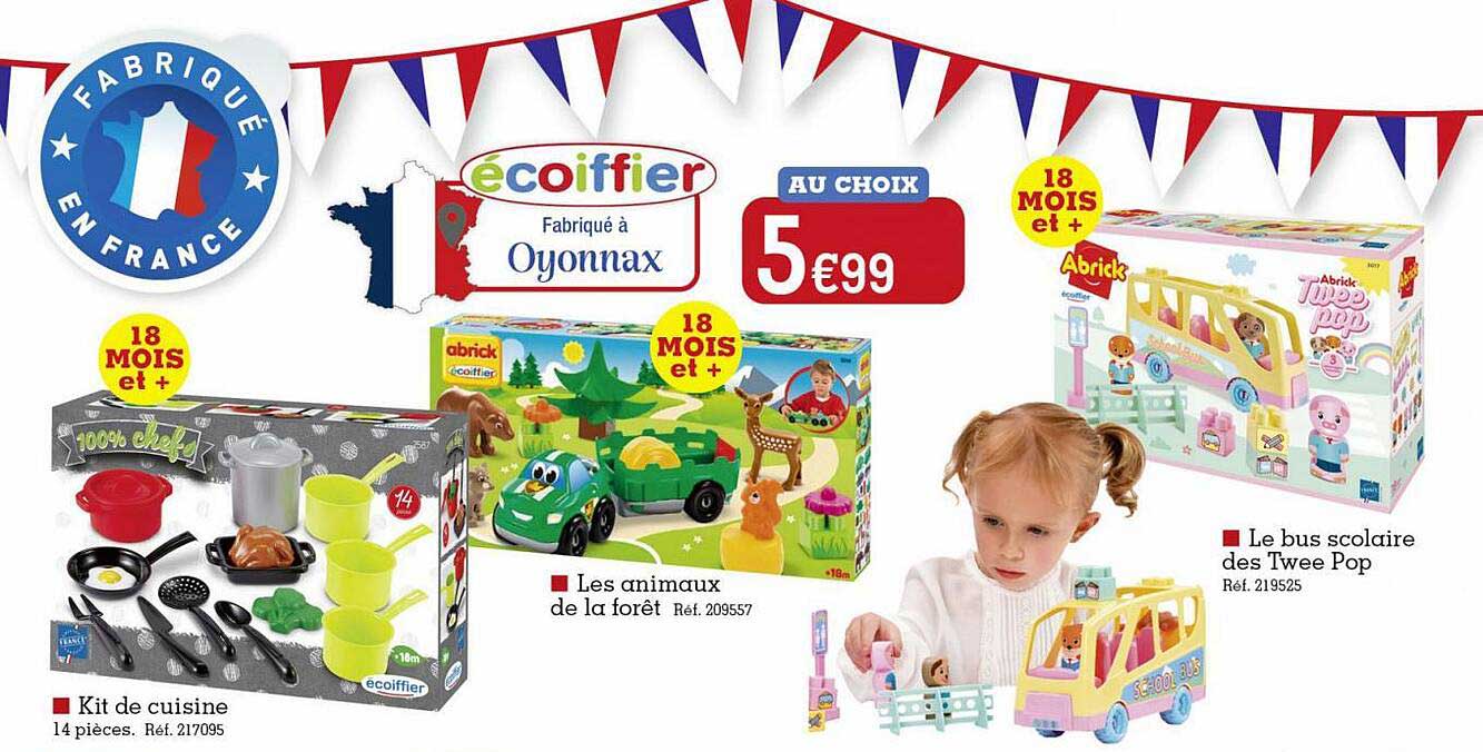 kit de cuisine, les animaux abrick, le bus scolaire des twee pop abrick