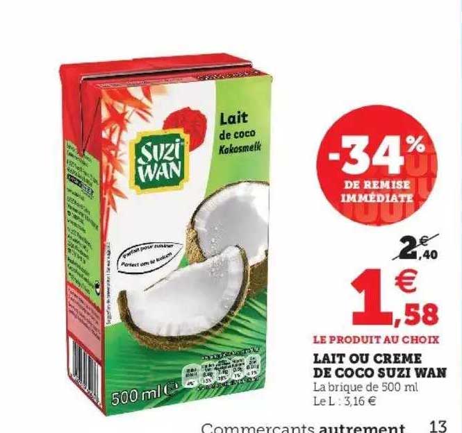 lait ou crème de coco suzi wan