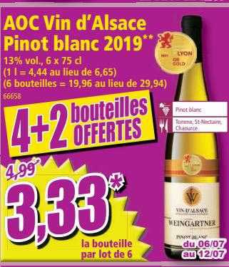aoc vin d'alsace pinot blanc 2019