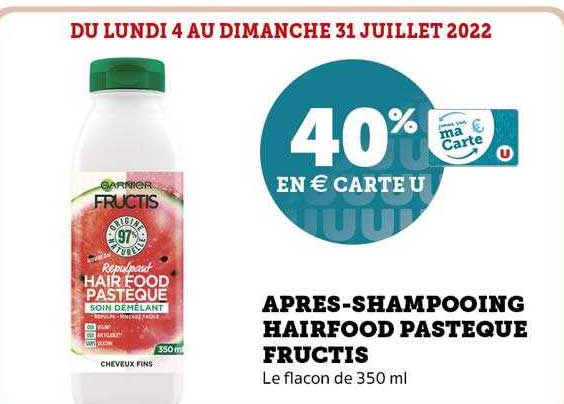 après-shampooing hairfood pastèque fructis