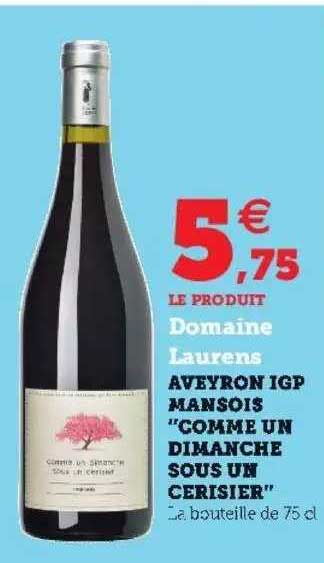 aveyrons igp mansois 'comme un dimanche sous un cerisier" domaine laurens