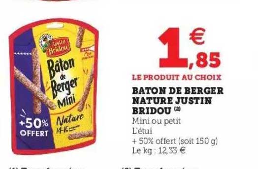 bâton de berger nature justin bridou