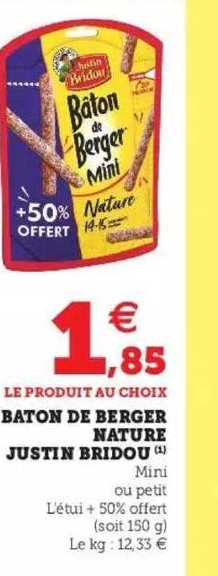 bâton de berger nature justin bridou