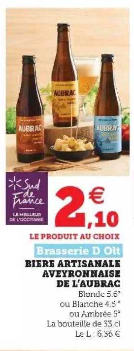 bière artisanale aveyronnaise de l'aubrac brasserie d'olt