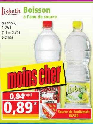 boisson à l'eau de source lisbeth