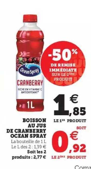 Boisson Au Jus De Cranberry Océan Spray