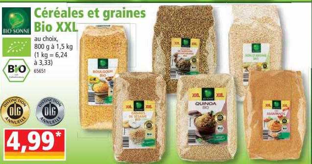 céréales et graines bio xxl bio sonne