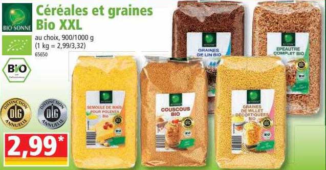 céréales et graines bio xxl bio sonne