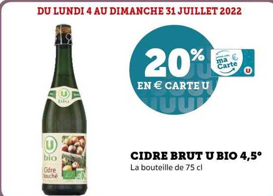 Cidre Brut U Bio 4,5°