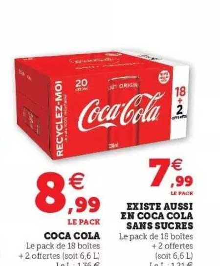 coca cola existe aussi en coca cola sans sucres