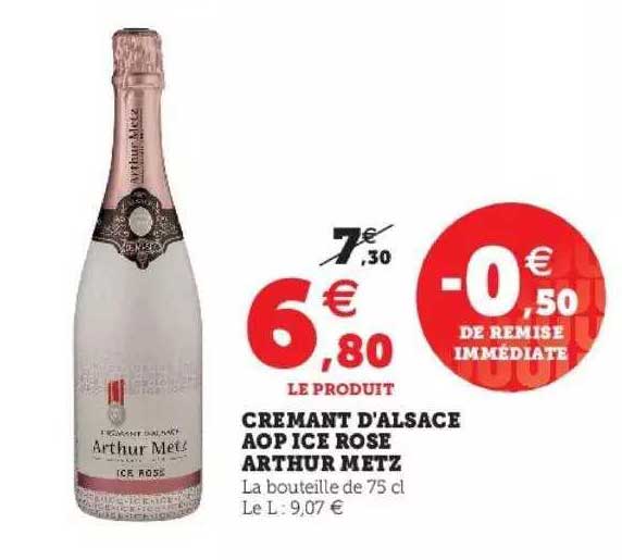 crémant d'alsace aop ice rose arthur metz