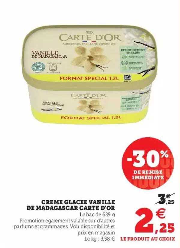 Crème Glacée Vanille De Madagascar Carte D'or