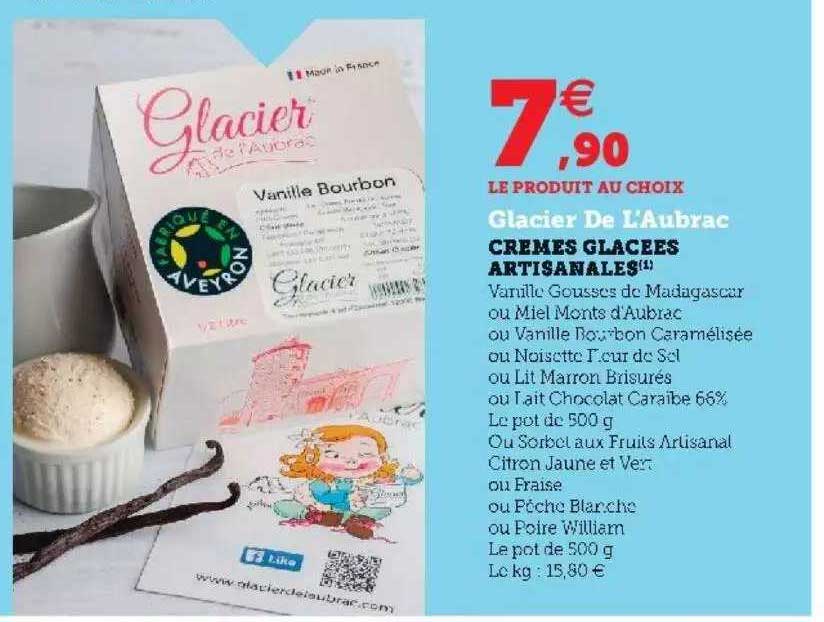crèmes glacées artisanales glacier de l'aubrac