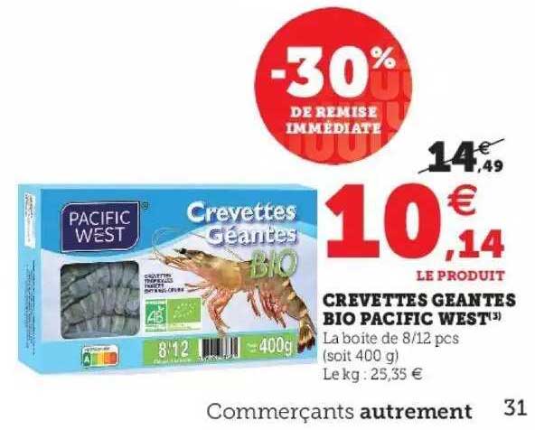 crevettes géantes bio pacific west