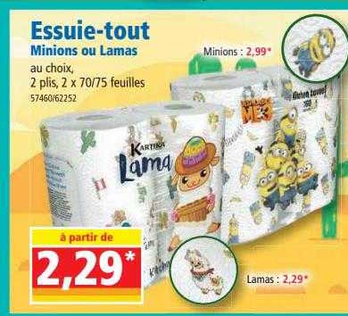 essuie-tout minions ou lamas