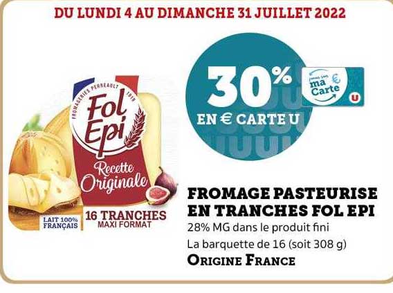 fromage pasteurisé en tranches fol epi