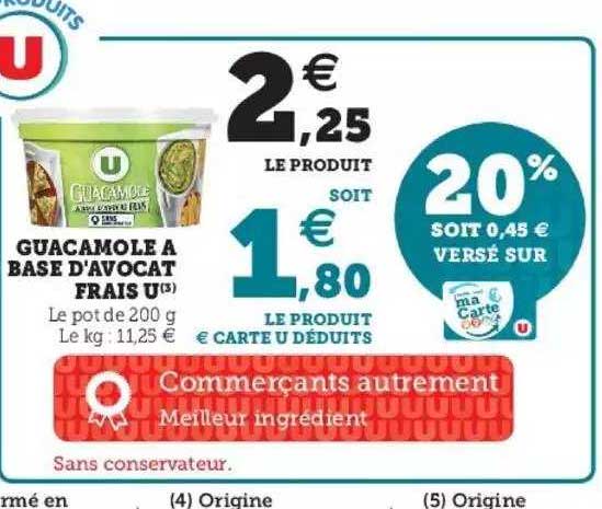 Guacamole à Base D'avocat Frais U