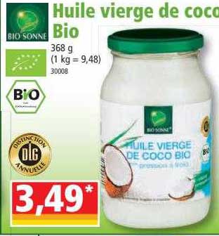 huile vierge de coco bio bio sonne