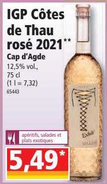 igp côtes de thau rosé 2021 cap d'agde