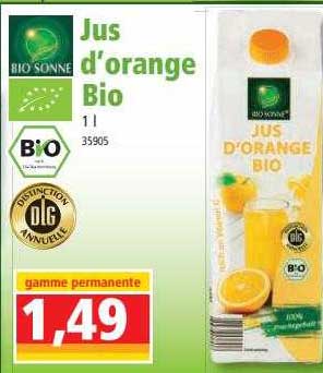 jus d'orange bio bio sonne