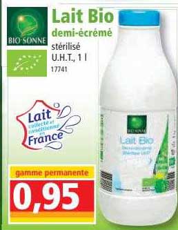 lait bio demi-écrémé bio sonne
