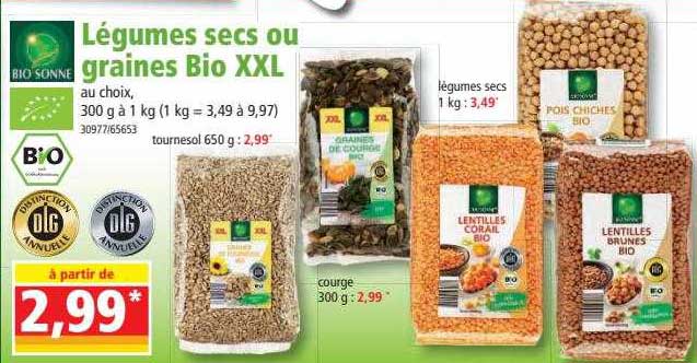 légumes secs ou graines bio xxl bio sonne