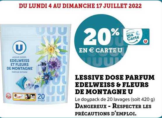 lessive dose parfum edelweiss & fleurs de montagne u