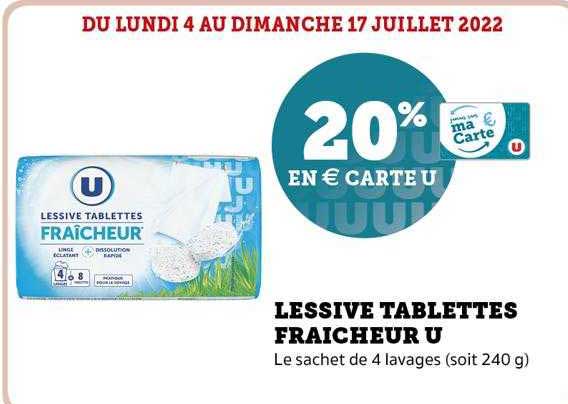 Lessive Tablettes Fraîcheur U