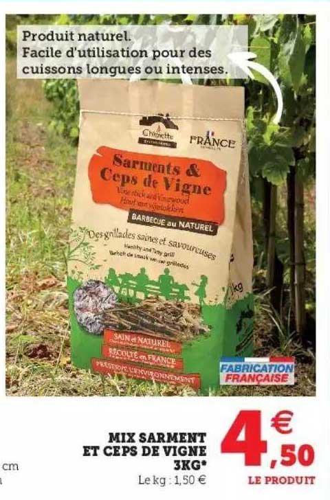 mix sarment et ceps de vigne 3kg