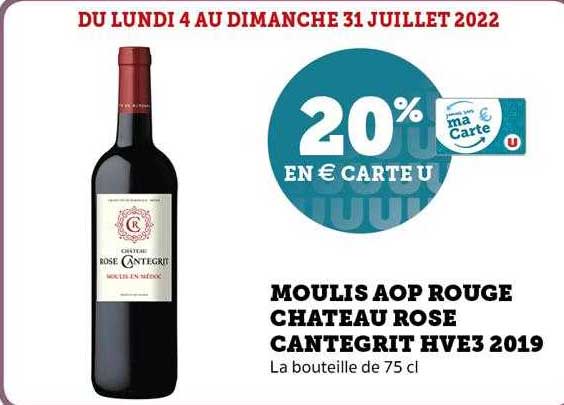 moulis aop rouge château rose cantegrit hve3 2019