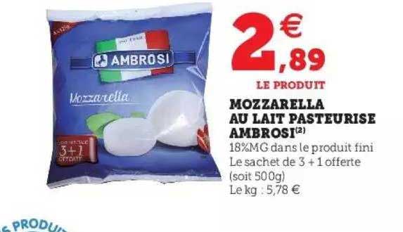 Mozzarella Au Lait Pasteurisé Ambrosi