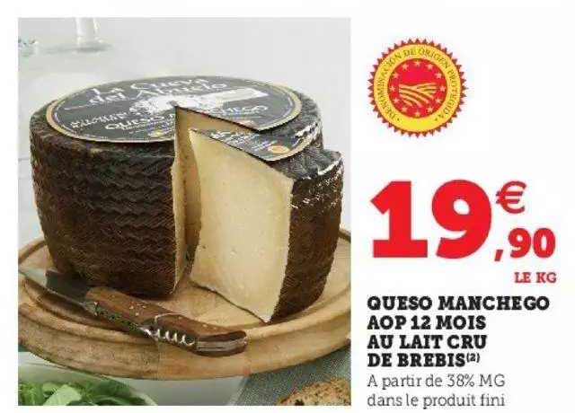 queso manchego aop 12 mois au lait cru de brebis