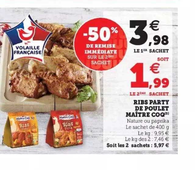 ribs party de poulet maître coq