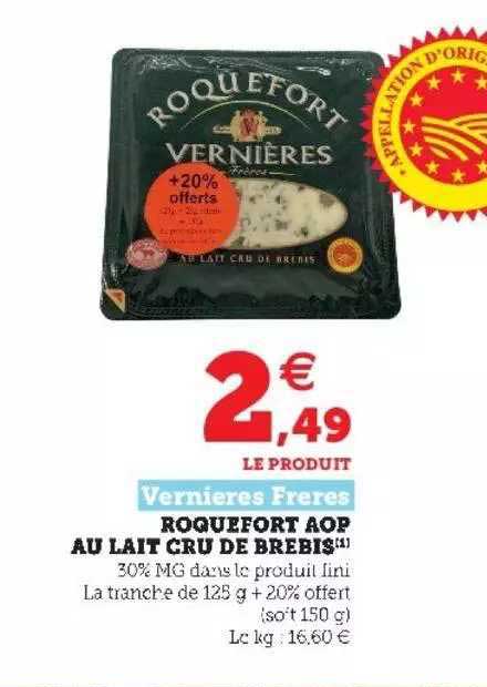 Roquefort Aop Au Lait Cru De Brebis Vernières Frères