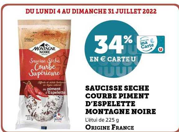saucisse sèche courbe piment d'espelette montagne noire